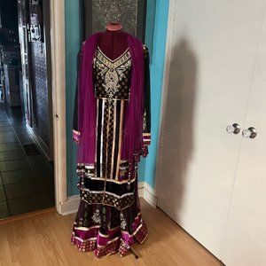 Indian/Pakastani  Wedding Wear in Purple, Black and Gold